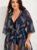 Chiffon Feather Print Sheer Kimono sold by Bloomchic