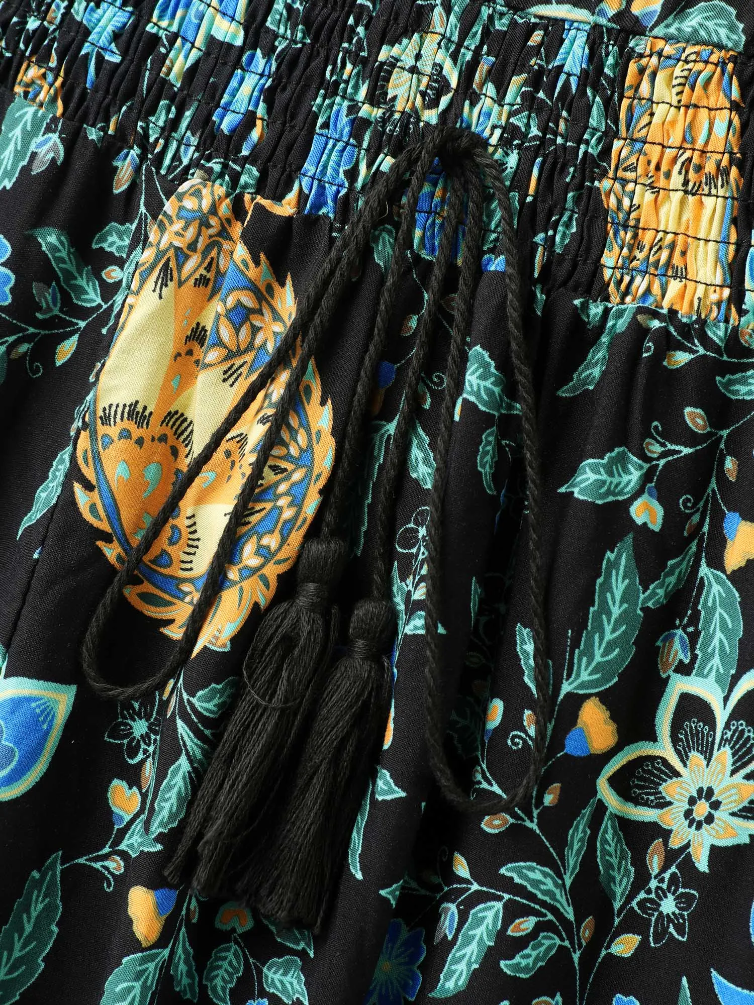 Rayon Paisley Print Shirred Midi Dress sold by Bloomchic product image thumbnail 5