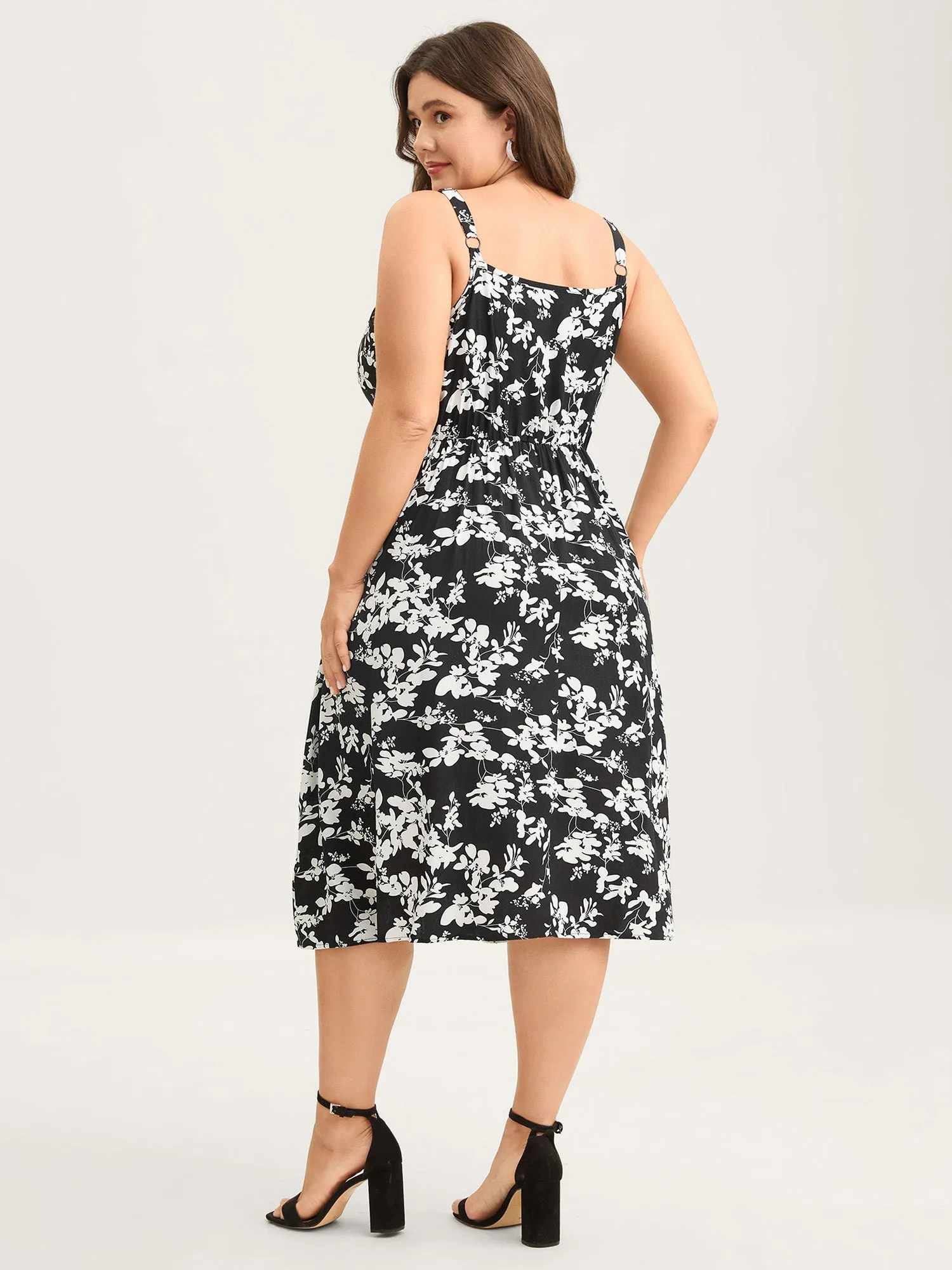 Floral Print Neck Tie Midi Dress sold by Bloomchic product image thumbnail 4