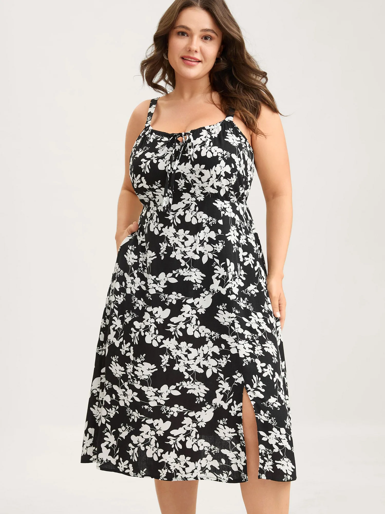 Floral Print Neck Tie Midi Dress sold by Bloomchic product image thumbnail 3