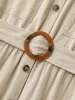 Pure Cotton Button-Front Belted Midi Dress sold by Bloomchic