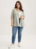 Cotton Stripes Pocket Button-Down Shirt sold by Bloomchic