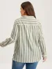 Cotton Stripes Pocket Button-Down Shirt sold by Bloomchic
