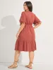 Rayon Stretchy Waist Pockets Midi Dress sold by Bloomchic