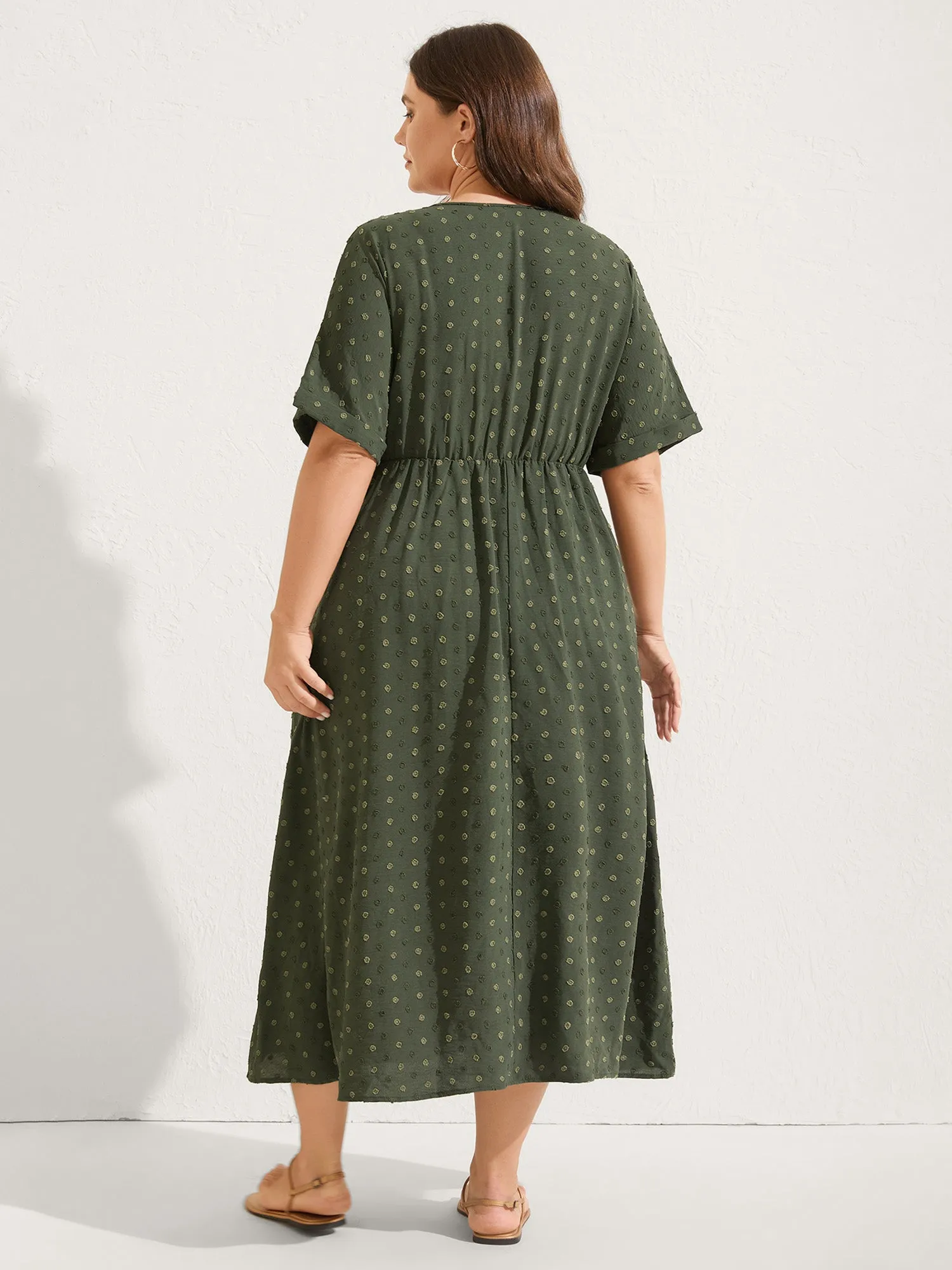 Textured Pleated Twist Waist Midi Dress sold by Bloomchic product image thumbnail 4