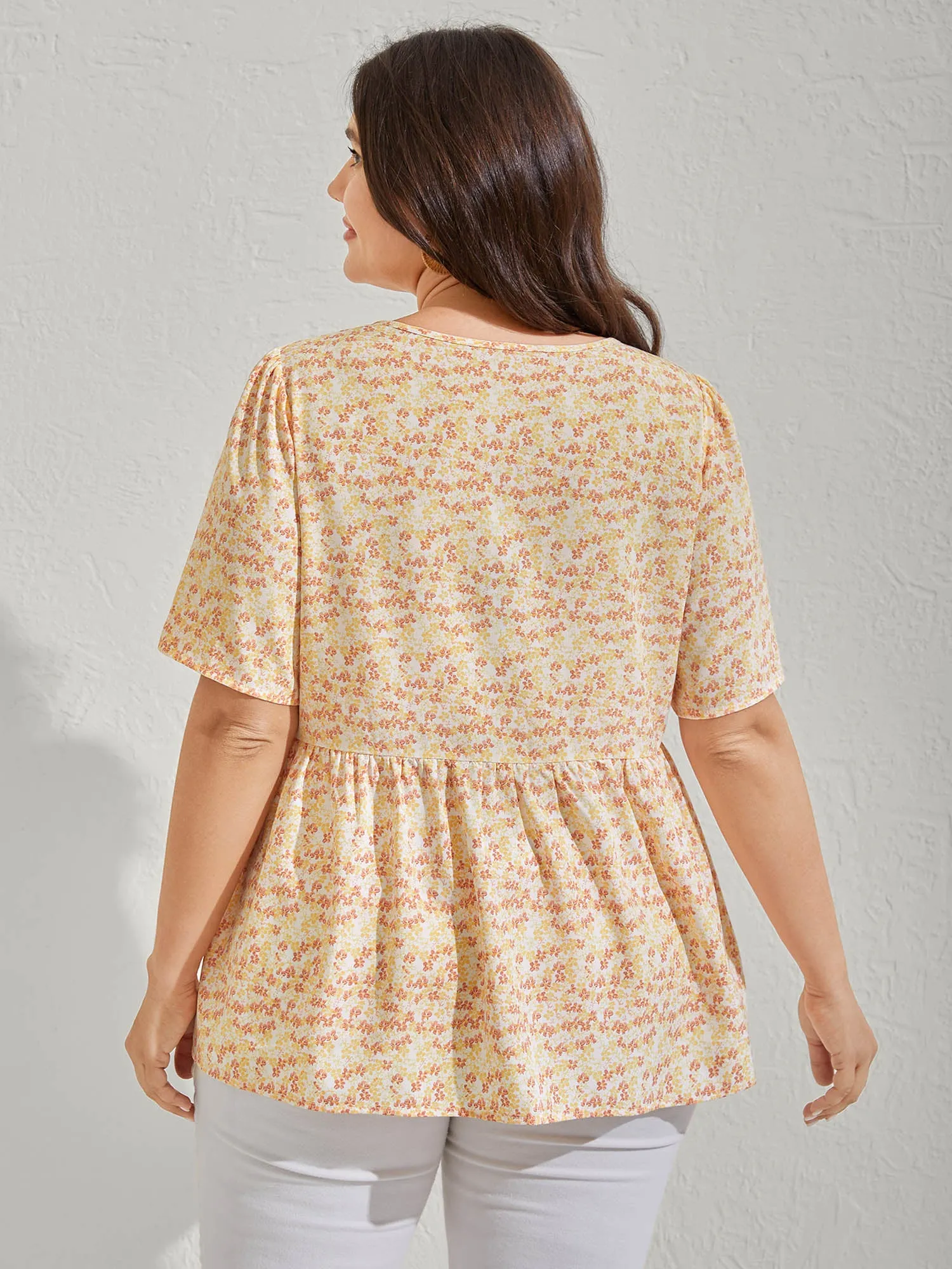 Floral Embroidery Neck Tie Blouse sold by Bloomchic product image thumbnail 4