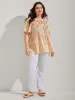 Floral Embroidery Neck Tie Blouse sold by Bloomchic