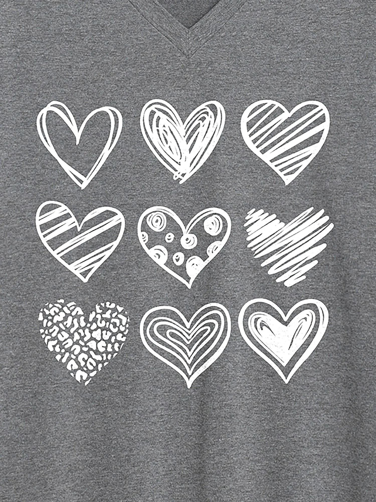 Every Heart Printed V-Neck T-Shirt sold by Bloomchic product image thumbnail 2