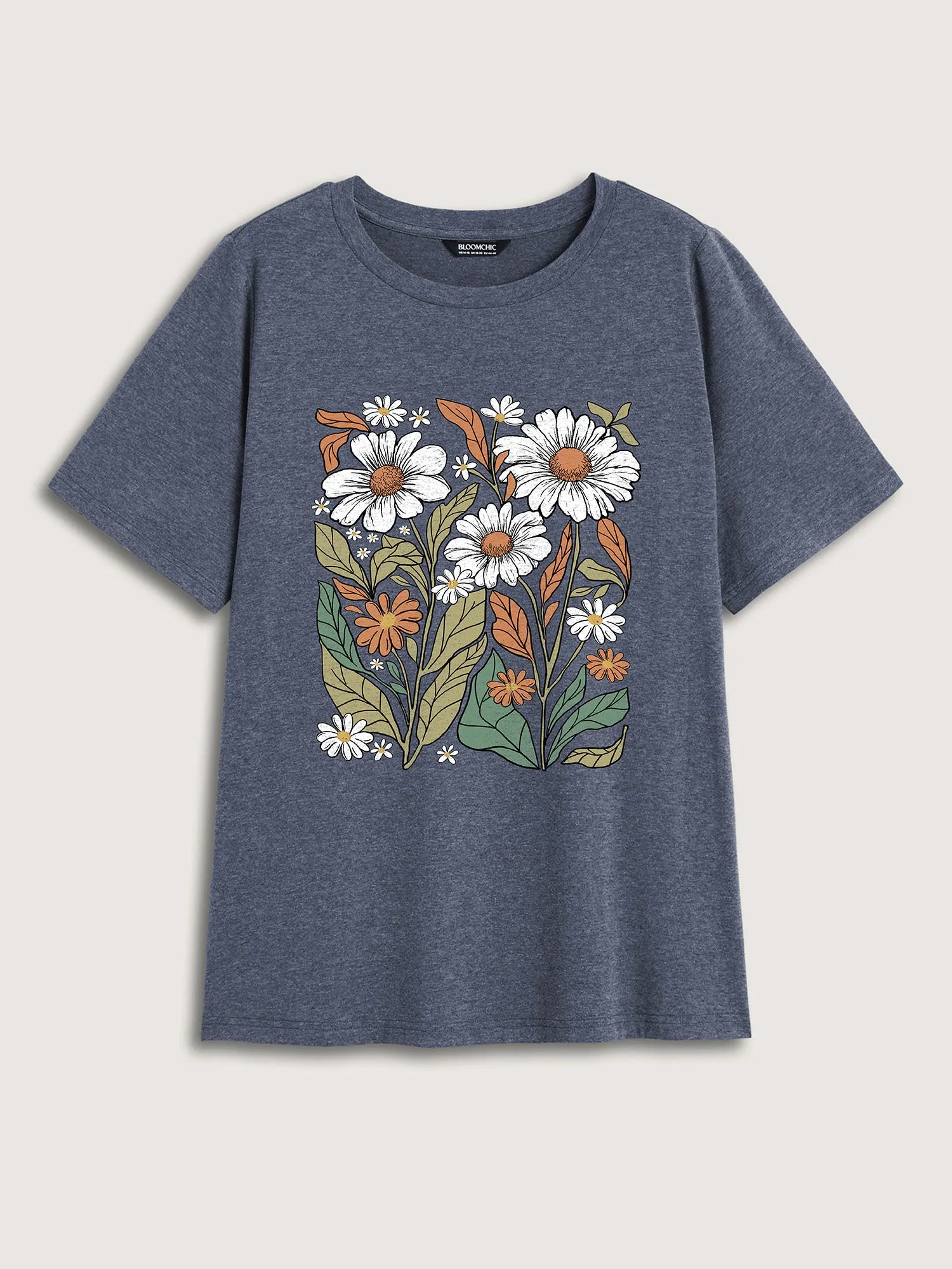 Blooming Florals Round Neck T-Shirt sold by Bloomchic product image thumbnail 5