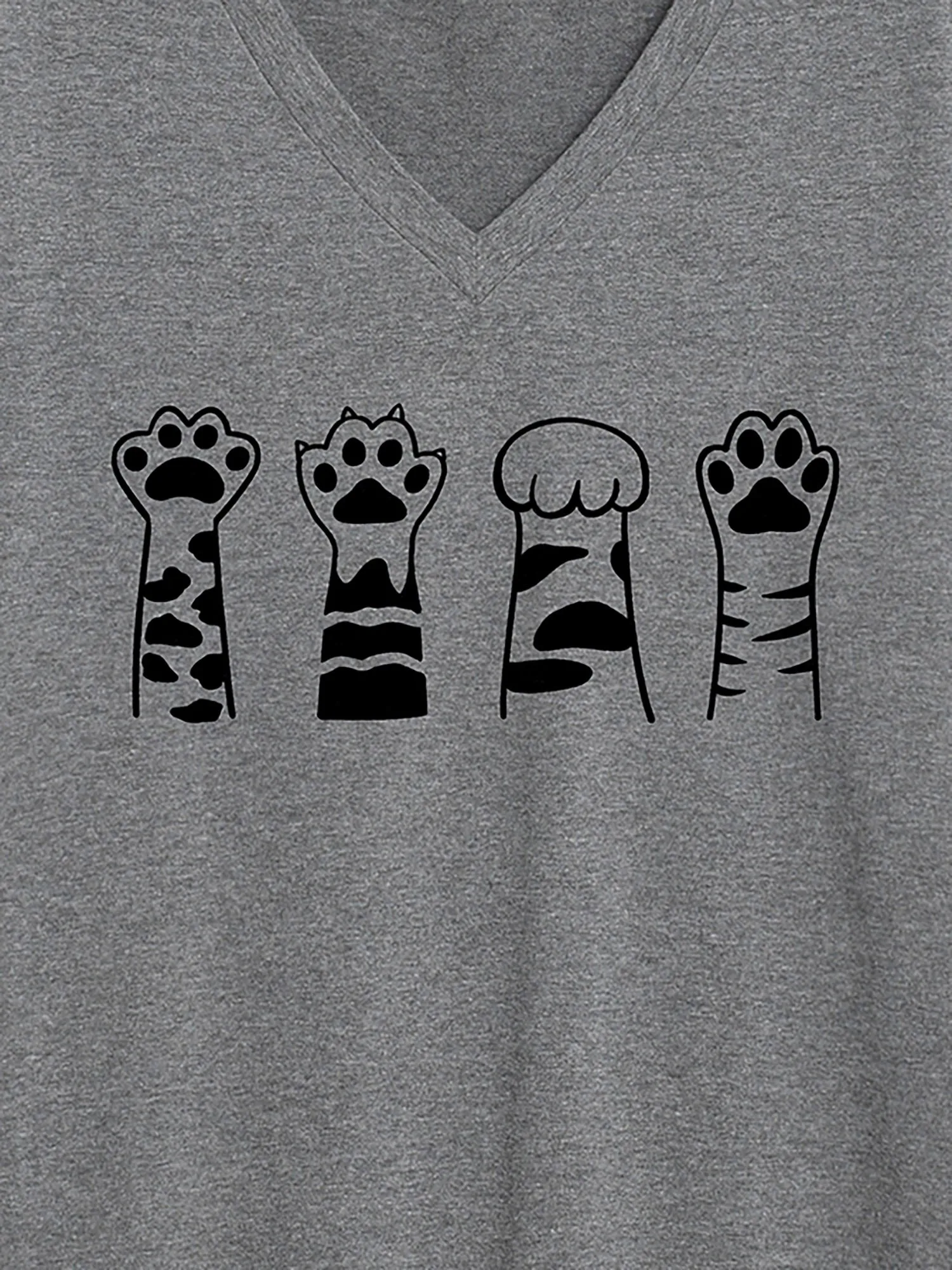 Playful Paws Print V-Neck T-Shirt sold by Bloomchic product image thumbnail 2