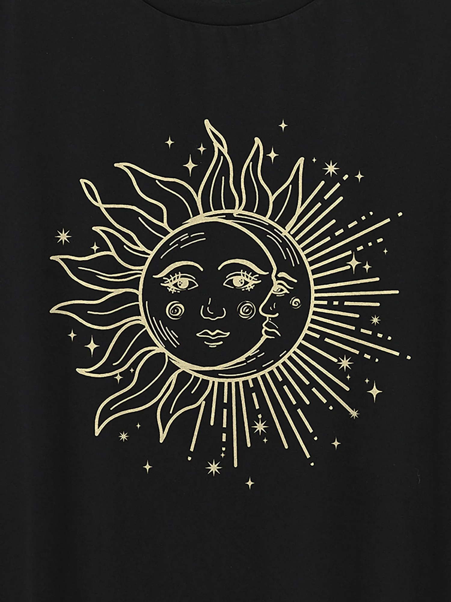Sun and Moon Printed Round Neck T-Shirt sold by Bloomchic product image thumbnail 2