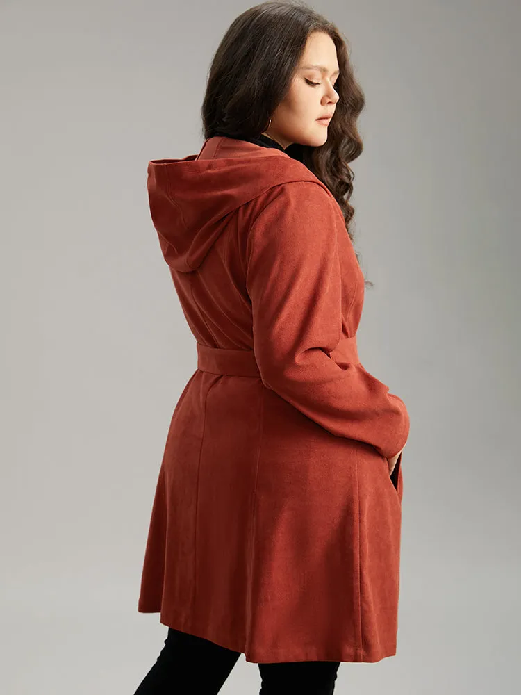 Solid Belted Button Up Hooded Coat sold by Bloomchic product image thumbnail 5