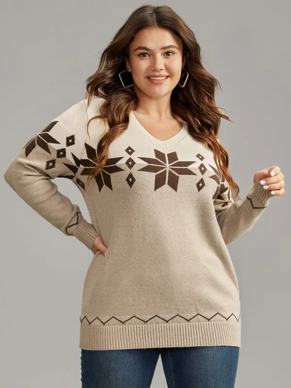 Supersoft Essentials Anti-Pilling Snowflake Print Pullover sold by Bloomchic