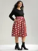 Snowflake Print Belted Long Sleeve Dress sold by Bloomchic