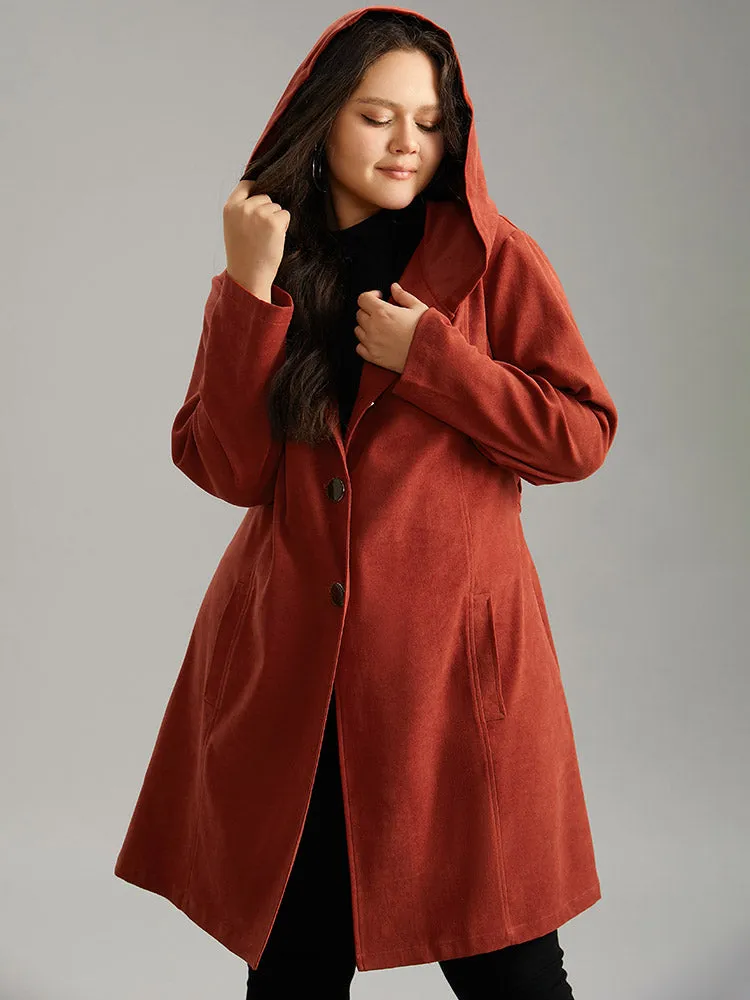 Solid Belted Button Up Hooded Coat sold by Bloomchic product image thumbnail 3