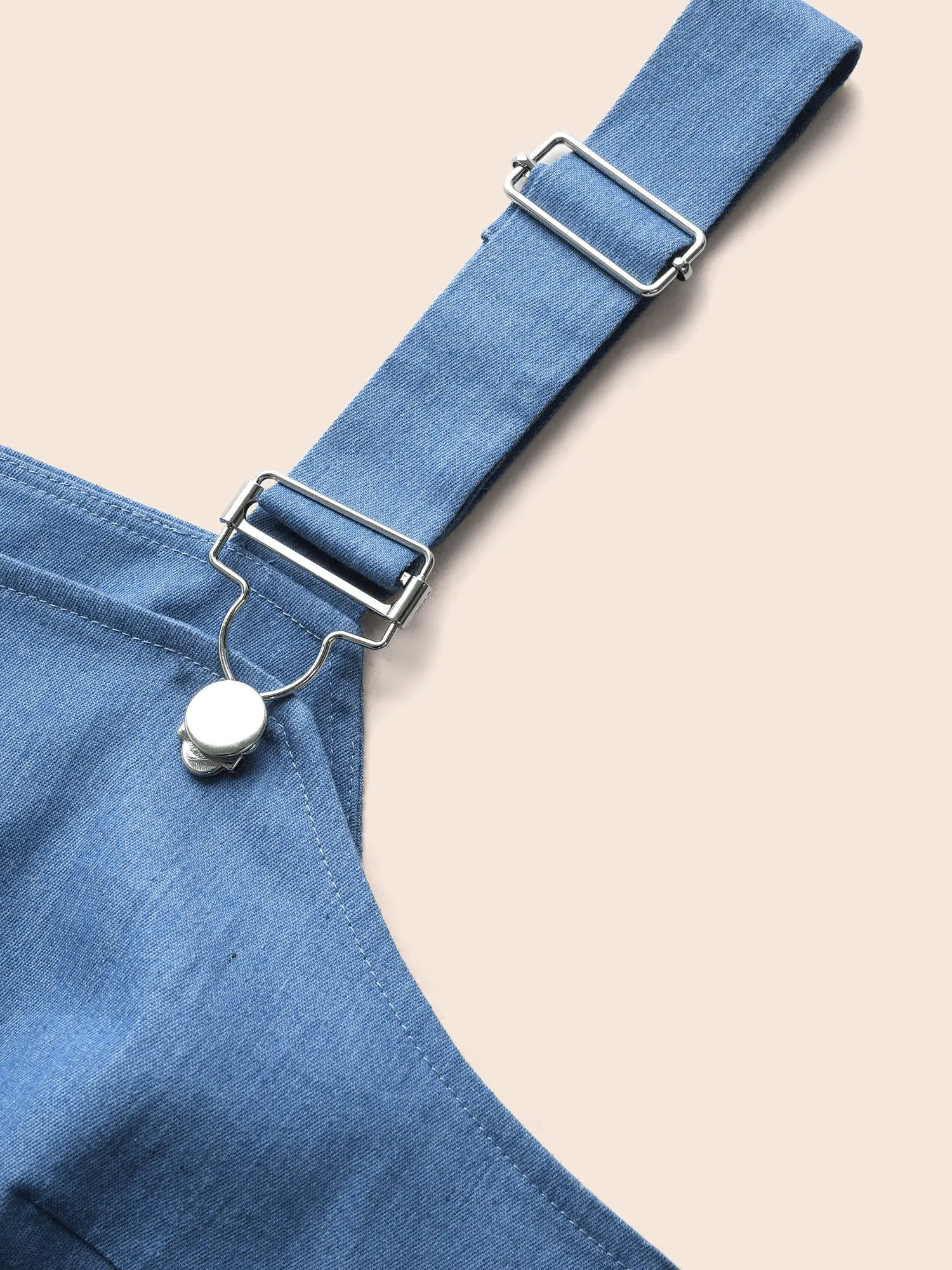 Denim Ruffle Trim Button Detail Dress sold by Bloomchic product image thumbnail 5