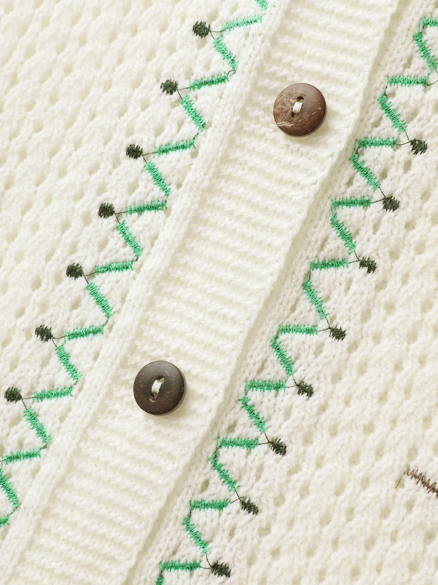 Floral Embroidery Flared Sleeve Knit Cardigan sold by Bloomchic product image thumbnail 5