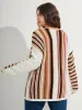 Earthy Stripes Drop Shoulder Lightweight Pullover sold by Bloomchic