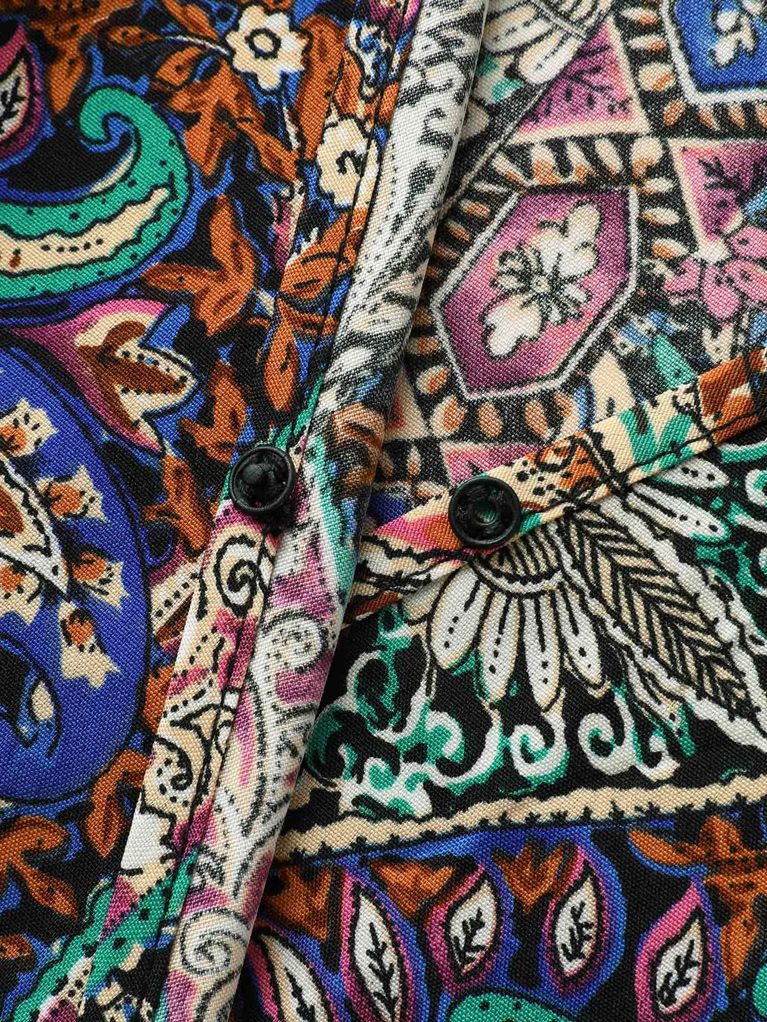 Boho Print Overlap Hem Belted Midi Dress sold by Bloomchic product image thumbnail 5