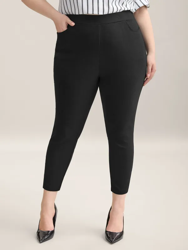 Stretch Split Hem Pockets Skinny Pants sold by Bloomchic