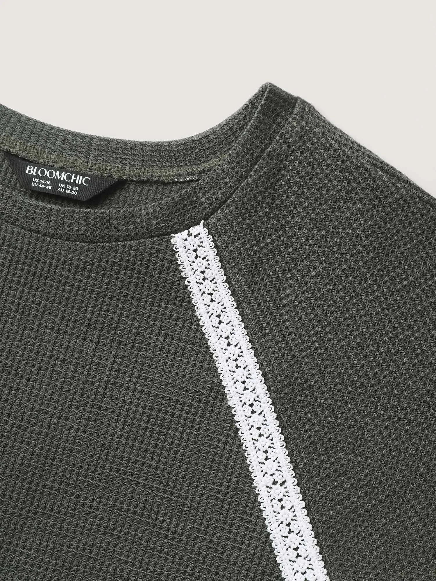 Paisley Sleeve Textured Contrast Sweatshirt sold by Bloomchic product image thumbnail 5