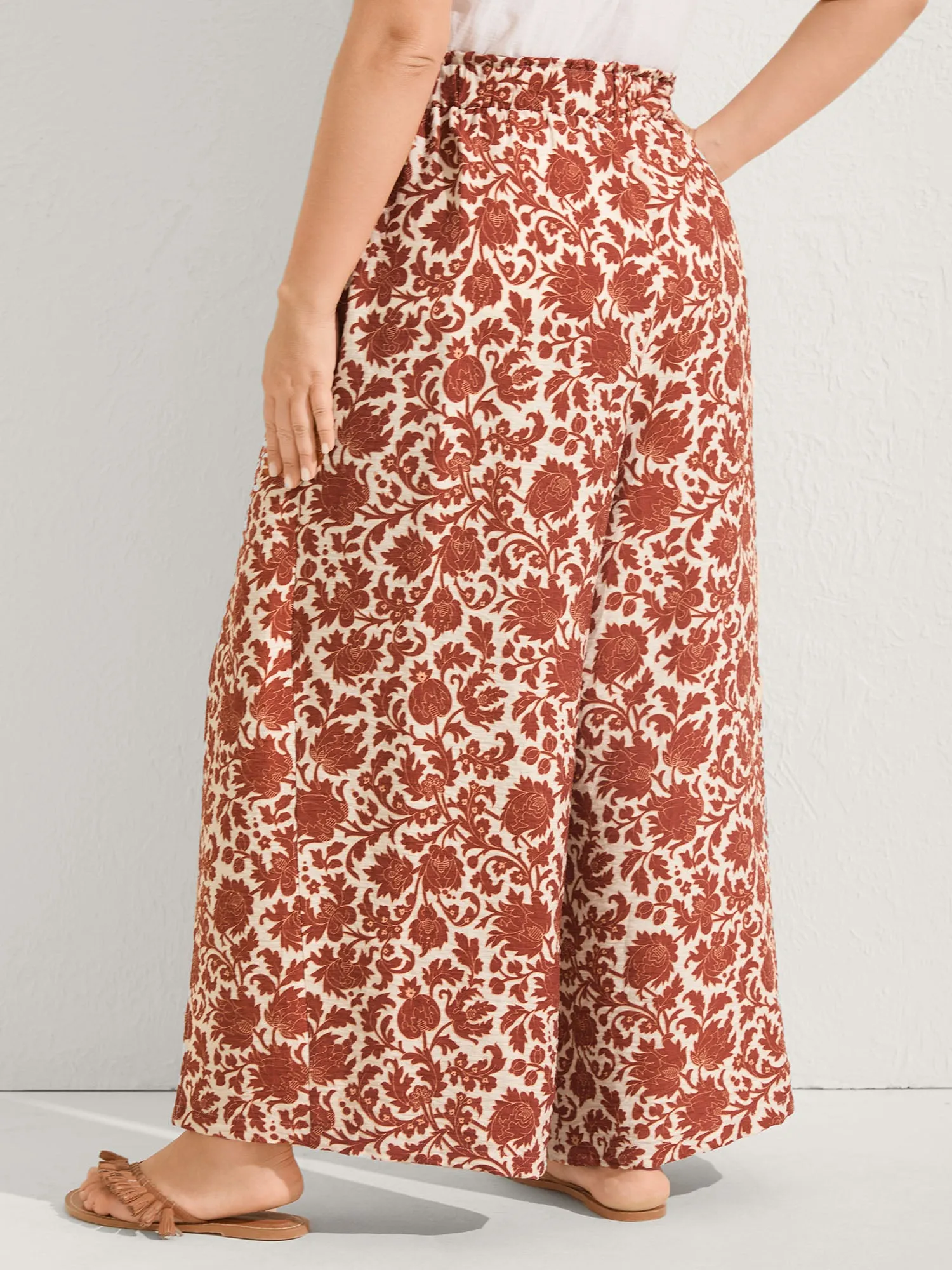 Boho Overlap Slit Belted Wide-Leg Pants sold by Bloomchic product image thumbnail 4