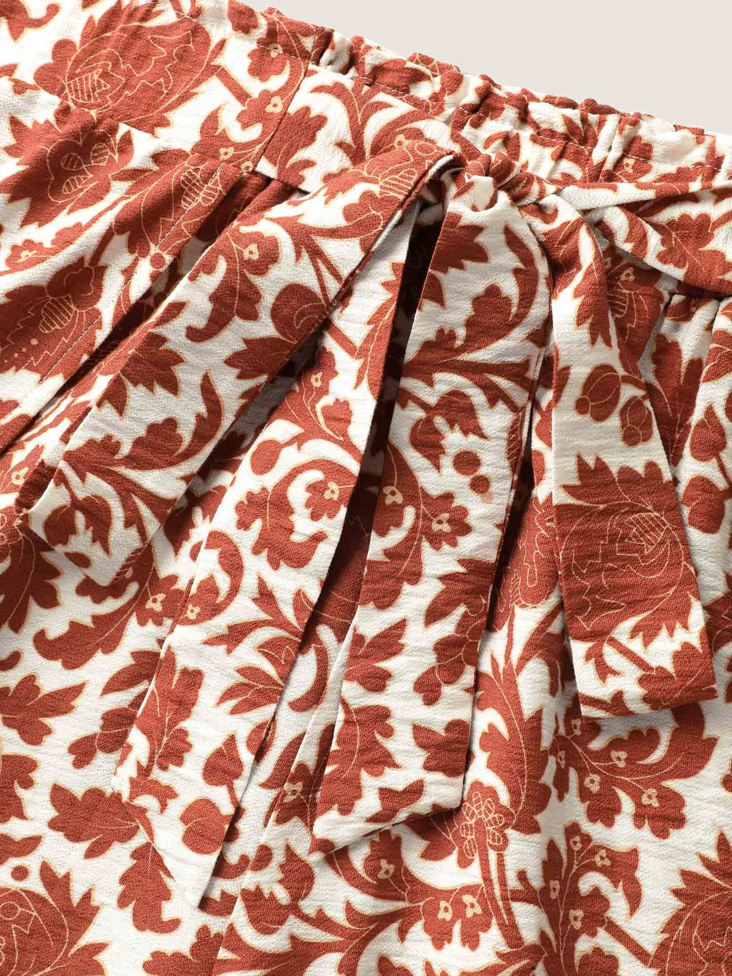 Boho Overlap Slit Belted Wide-Leg Pants sold by Bloomchic product image thumbnail 5