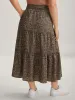 Leopard Print Tiered Midi Skirt sold by Bloomchic