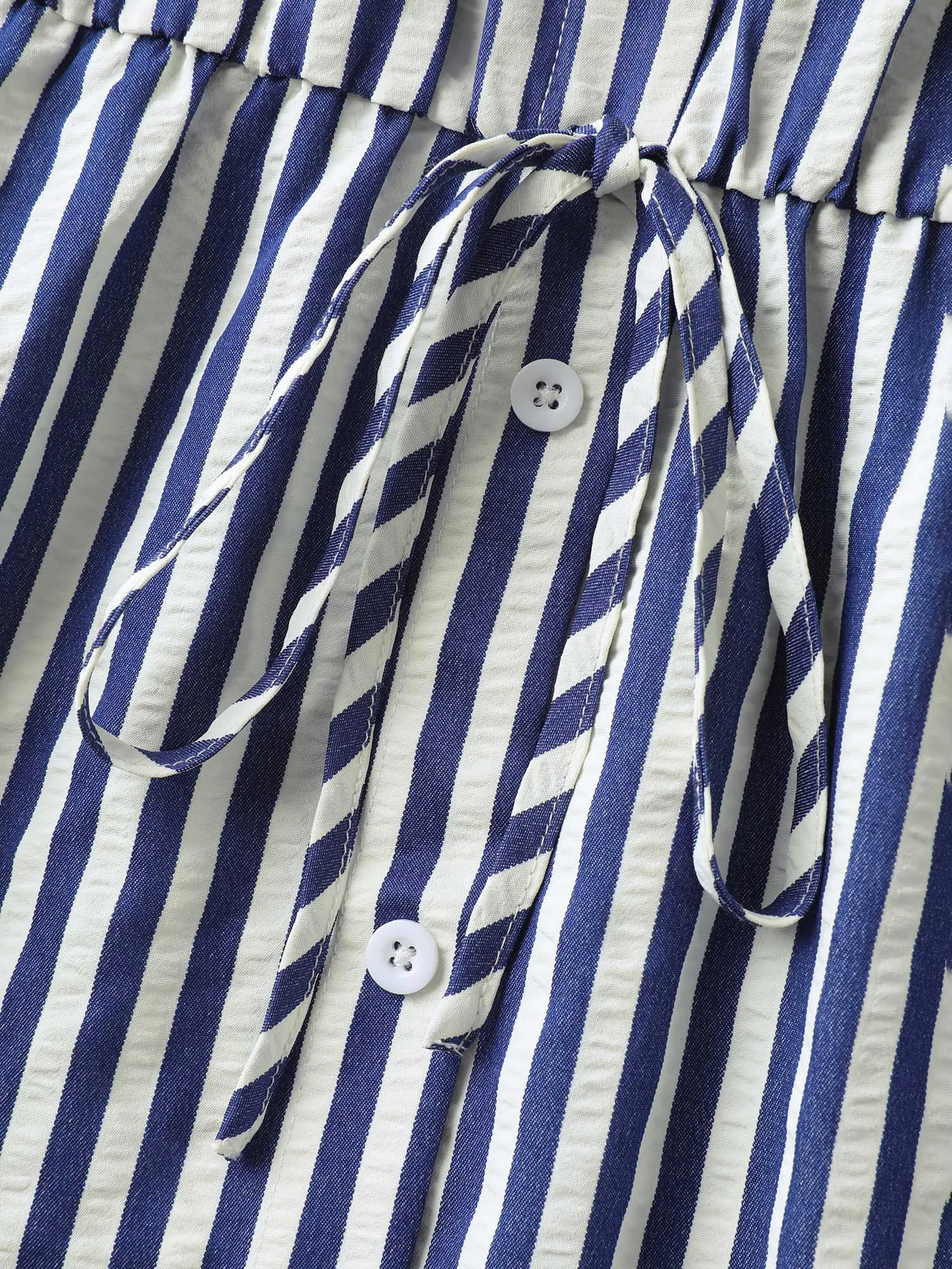 Striped Tie-Front Midi Shirt Dress sold by Bloomchic product image thumbnail 5