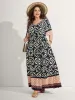 Boho Print Side Tie Maxi Dress sold by Bloomchic