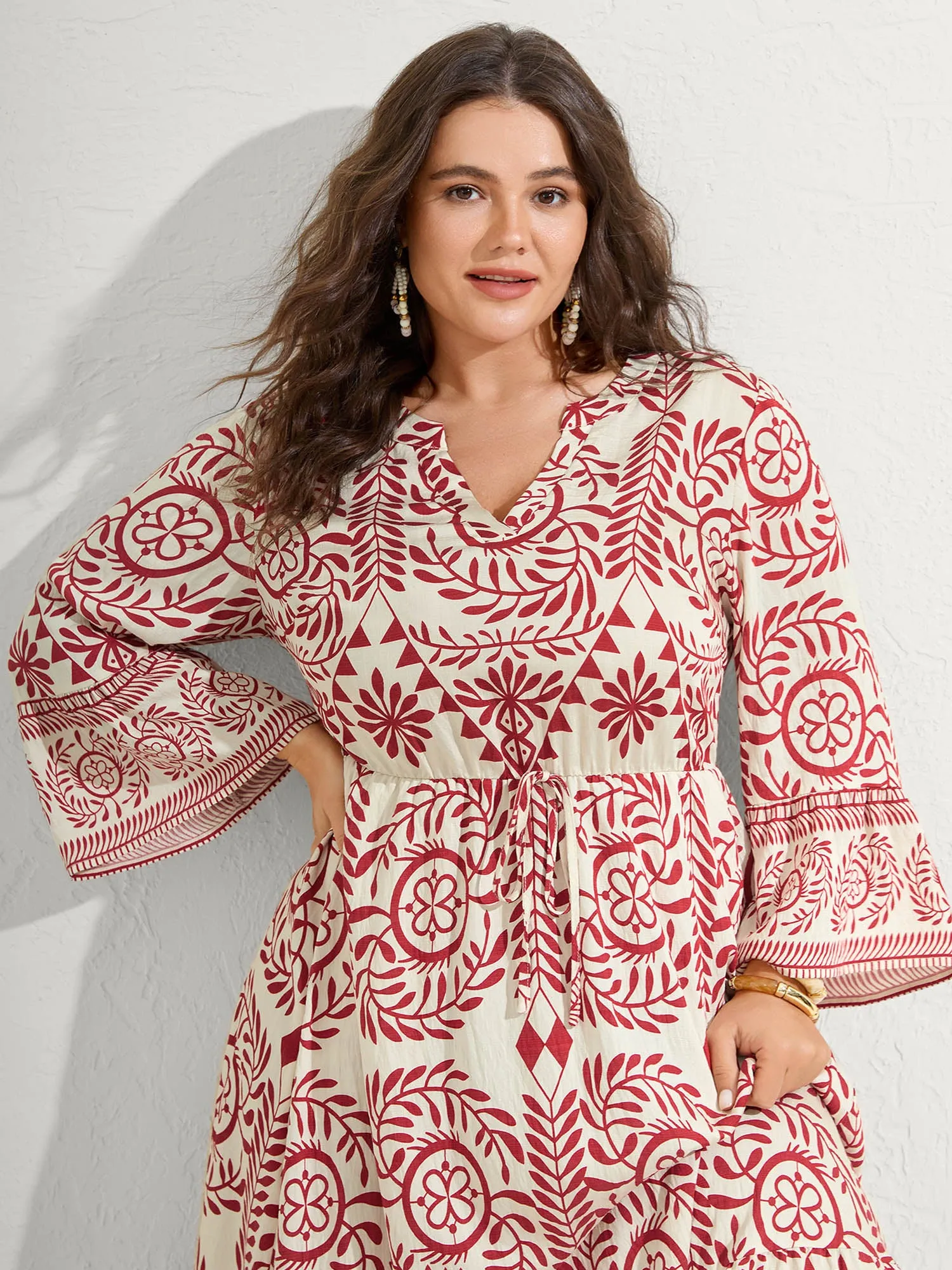 Ornate Print Color Contrast Midi Dress sold by Bloomchic product image thumbnail 2