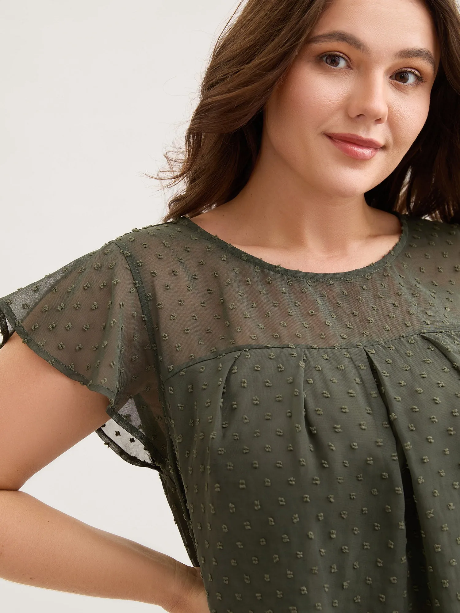 Textured Bust-Ease Ruffled Sleeve Blouse sold by Bloomchic product image thumbnail 2