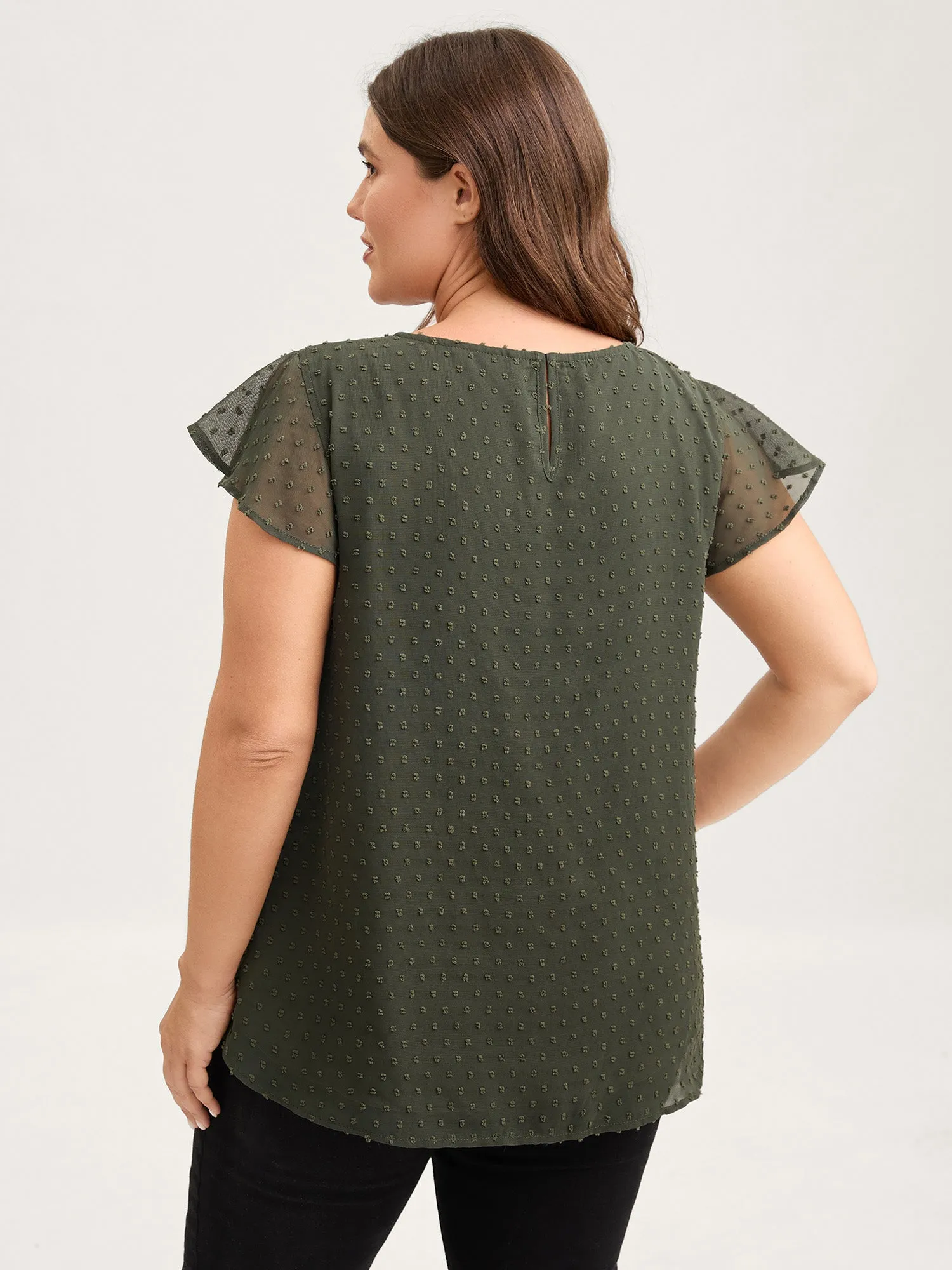 Textured Bust-Ease Ruffled Sleeve Blouse sold by Bloomchic product image thumbnail 4