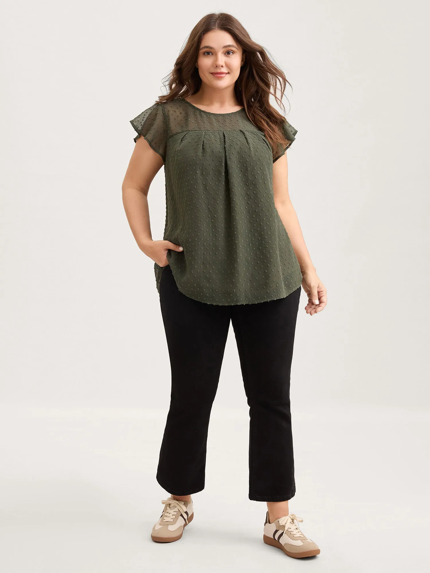 Textured Bust-Ease Ruffled Sleeve Blouse sold by Bloomchic product image thumbnail 3