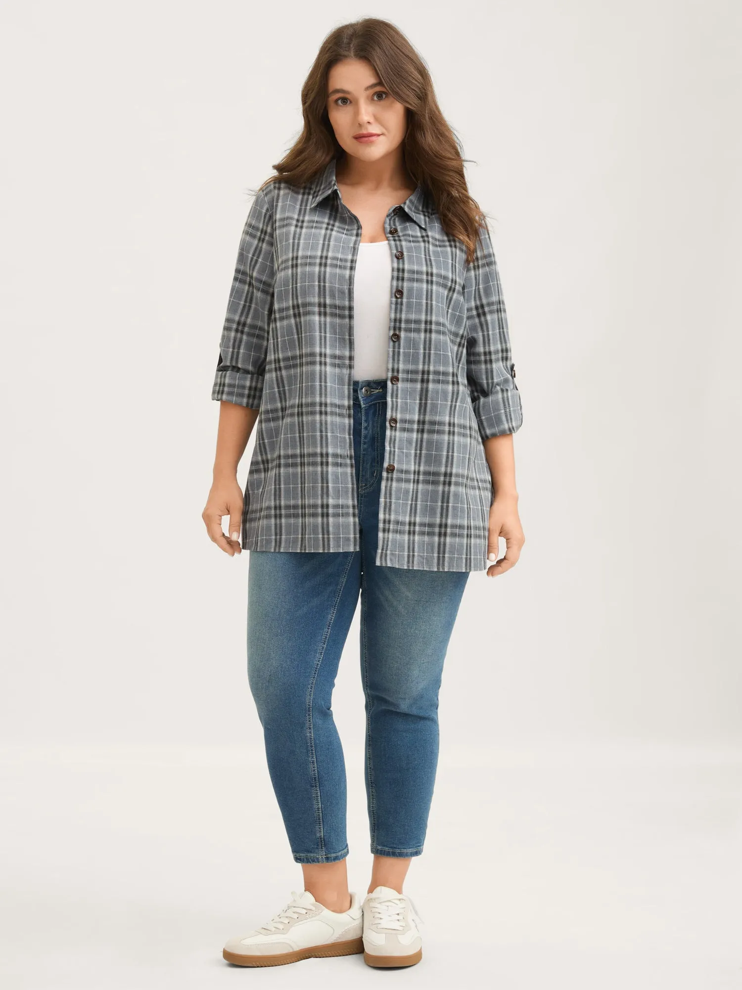 Plaid Print Button Down Shirt sold by Bloomchic product image thumbnail 3