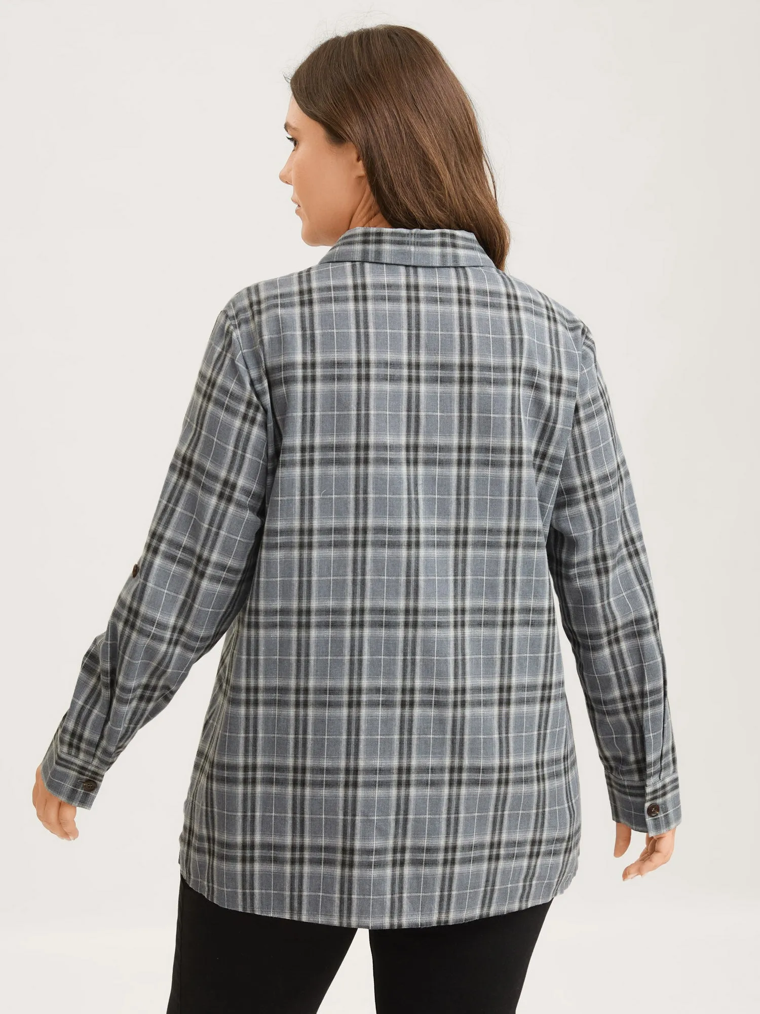Plaid Print Button Down Shirt sold by Bloomchic product image thumbnail 4