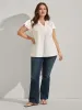 Cotton Lace Eyelet Trim Layered Sleeve Blouse sold by Bloomchic