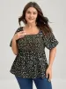 Shirred Bust Floral Fit and Flared Blouse sold by Bloomchic