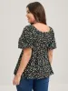 Shirred Bust Floral Fit and Flared Blouse sold by Bloomchic