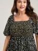 Shirred Bust Floral Fit and Flared Blouse sold by Bloomchic