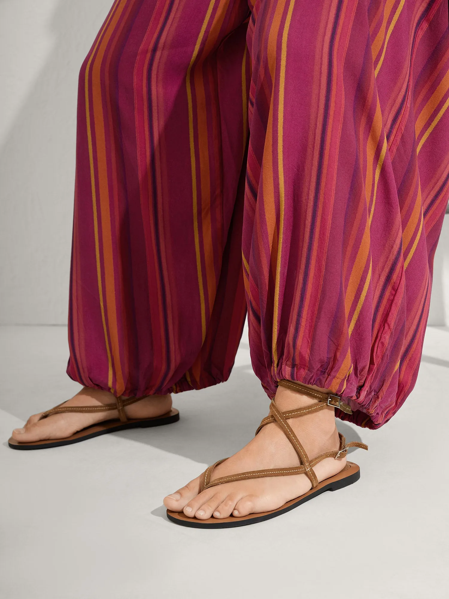 Rayon Stripe Print Stretchy Hem Cami Jumpsuit sold by Bloomchic product image thumbnail 4