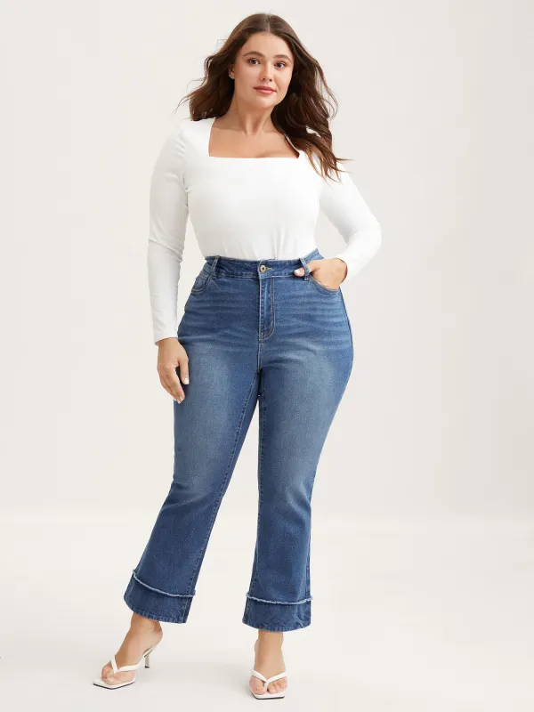 Vintage Raw Hem Bootcut Jeans sold by Bloomchic