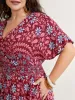Rayon Boho Floral Shirred Waist Midi Dress sold by Bloomchic