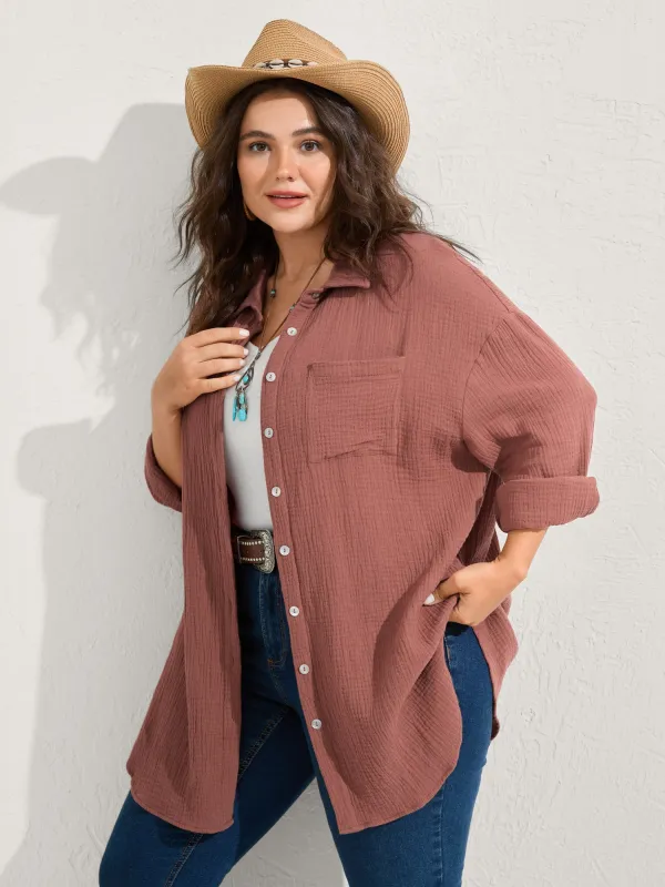 Pure Cotton Long Button Down Jacket sold by Bloomchic