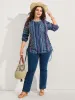 Striped Drawstring Color Contrast Sweatshirt sold by Bloomchic