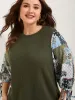 Boho Print Ribbed Sleeve Tie Sweatshirt sold by Bloomchic