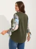 Boho Print Ribbed Sleeve Tie Sweatshirt sold by Bloomchic