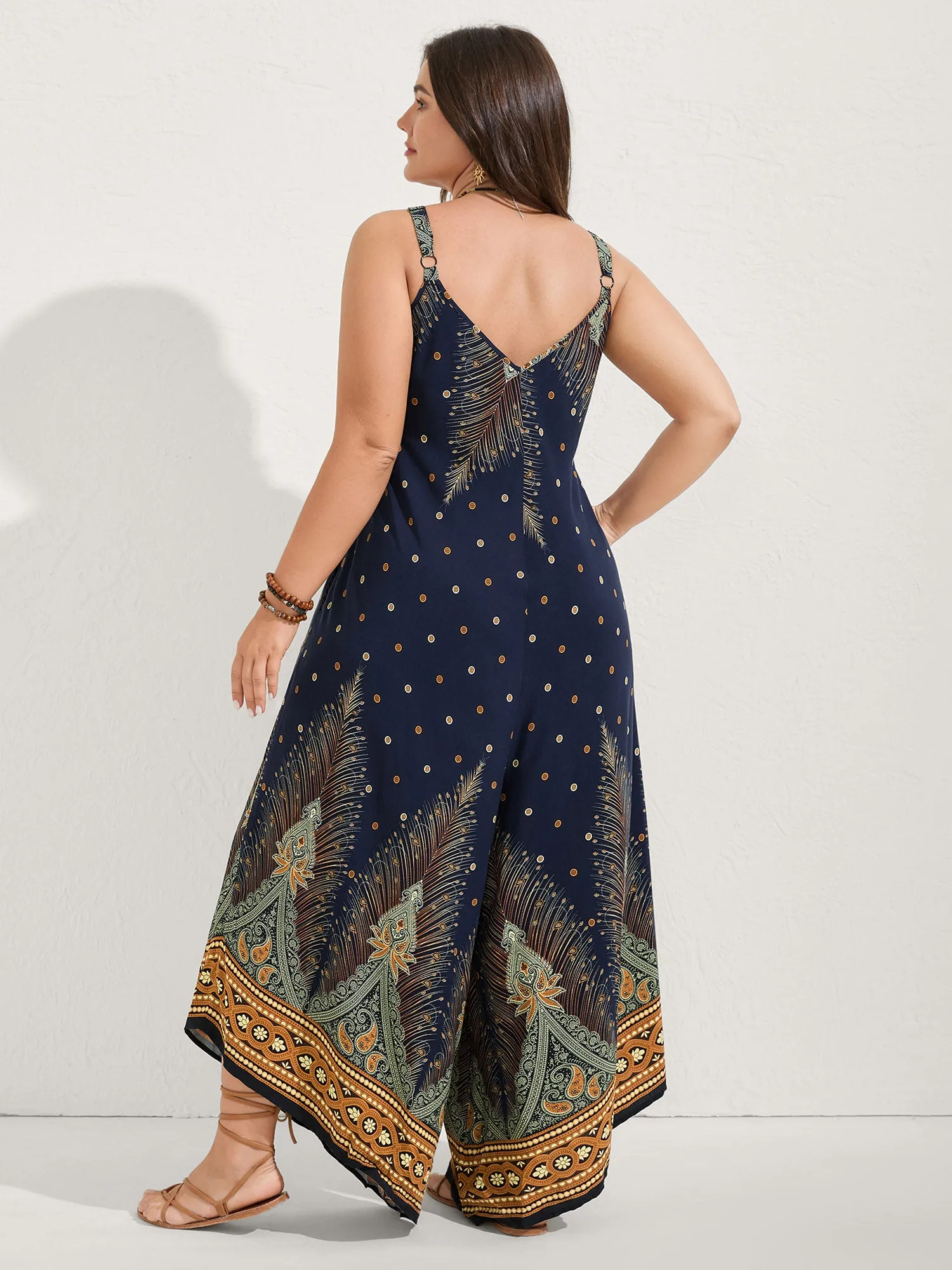 Boho Print Asymmetrical Hem Jumpsuit sold by Bloomchic product image thumbnail 4