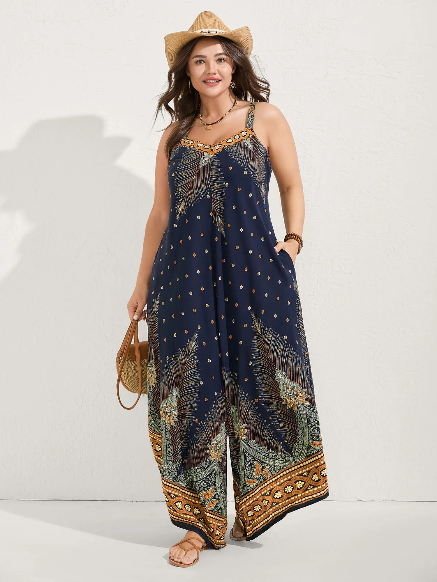 Boho Print Asymmetrical Hem Jumpsuit sold by Bloomchic product image thumbnail 3