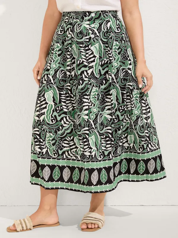 Forest Print Flowy Midi Skirt sold by Bloomchic